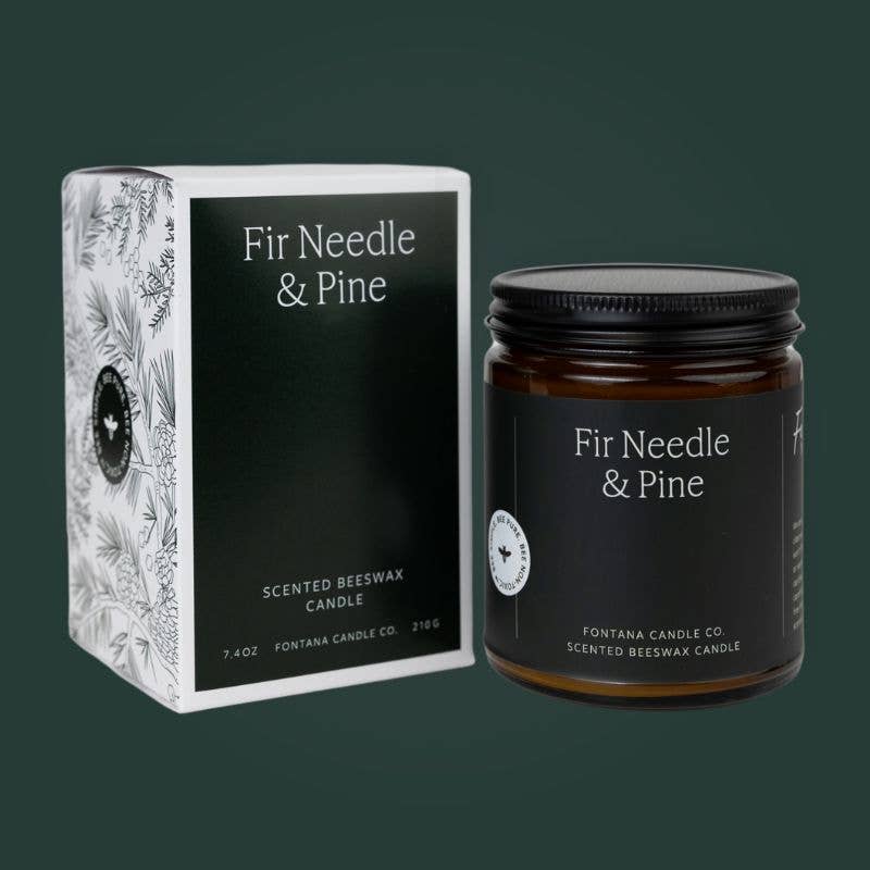 Fontana Candle Co. Fir & Pine Essential Oil Beeswax Jar Candle: Non-Toxic