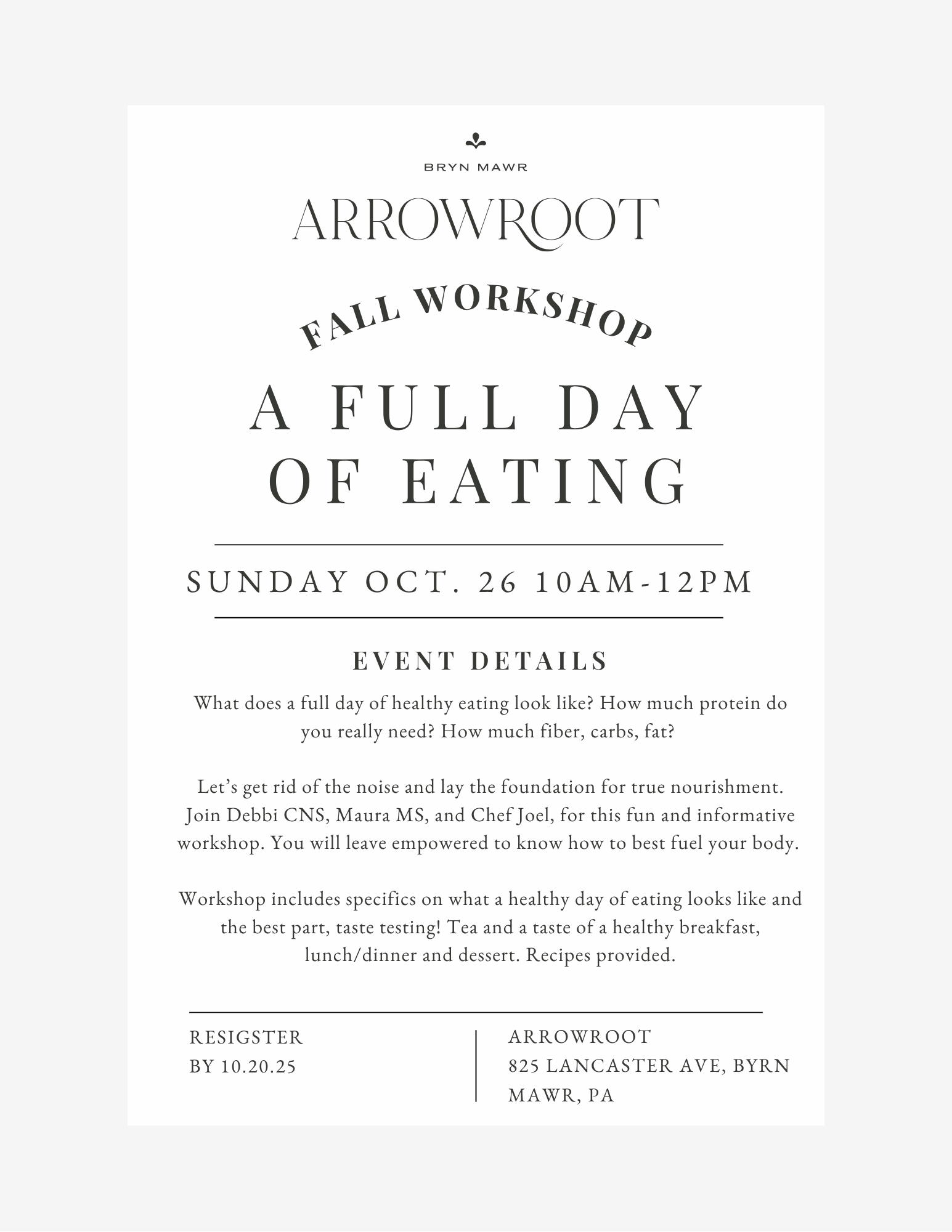 Healthy Day of Eating Workshop