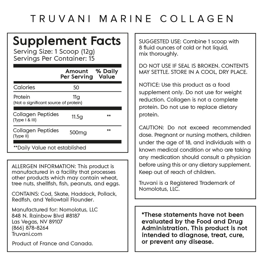 Truvani Marine Collegen Wild Caught Unflavored 6.35 oz