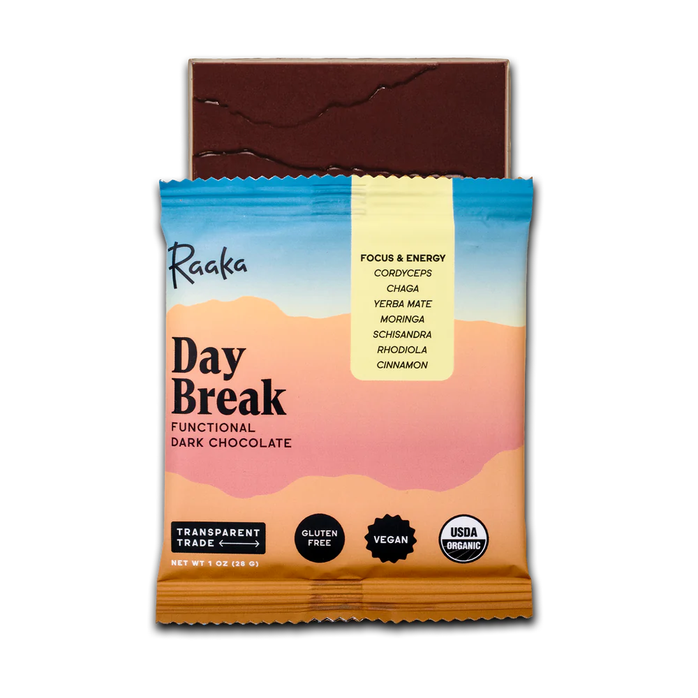 Raaka Day Break Functional Dark Chocolate Bar