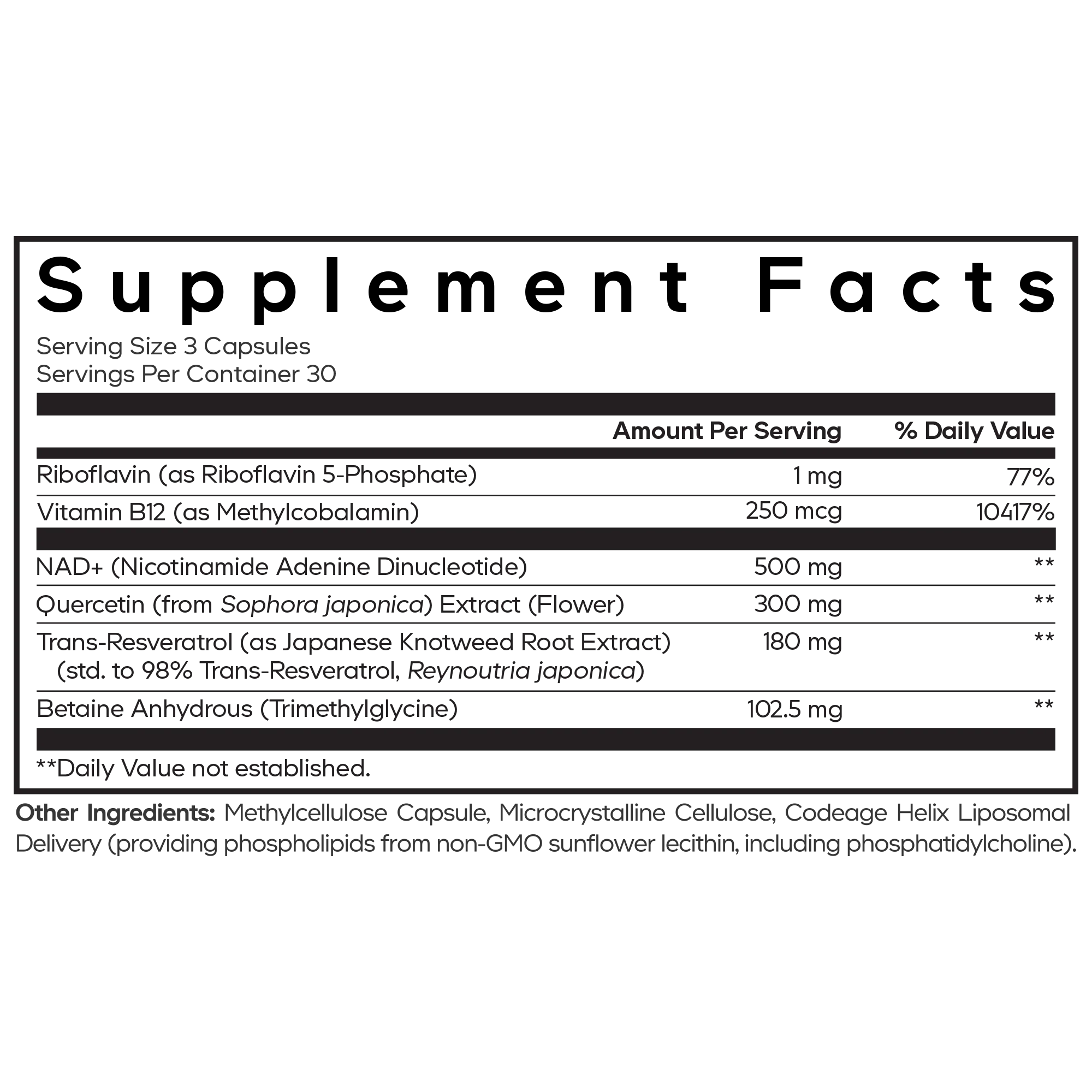 Codeage Liposomal NAD+ Ultra 90 caps
