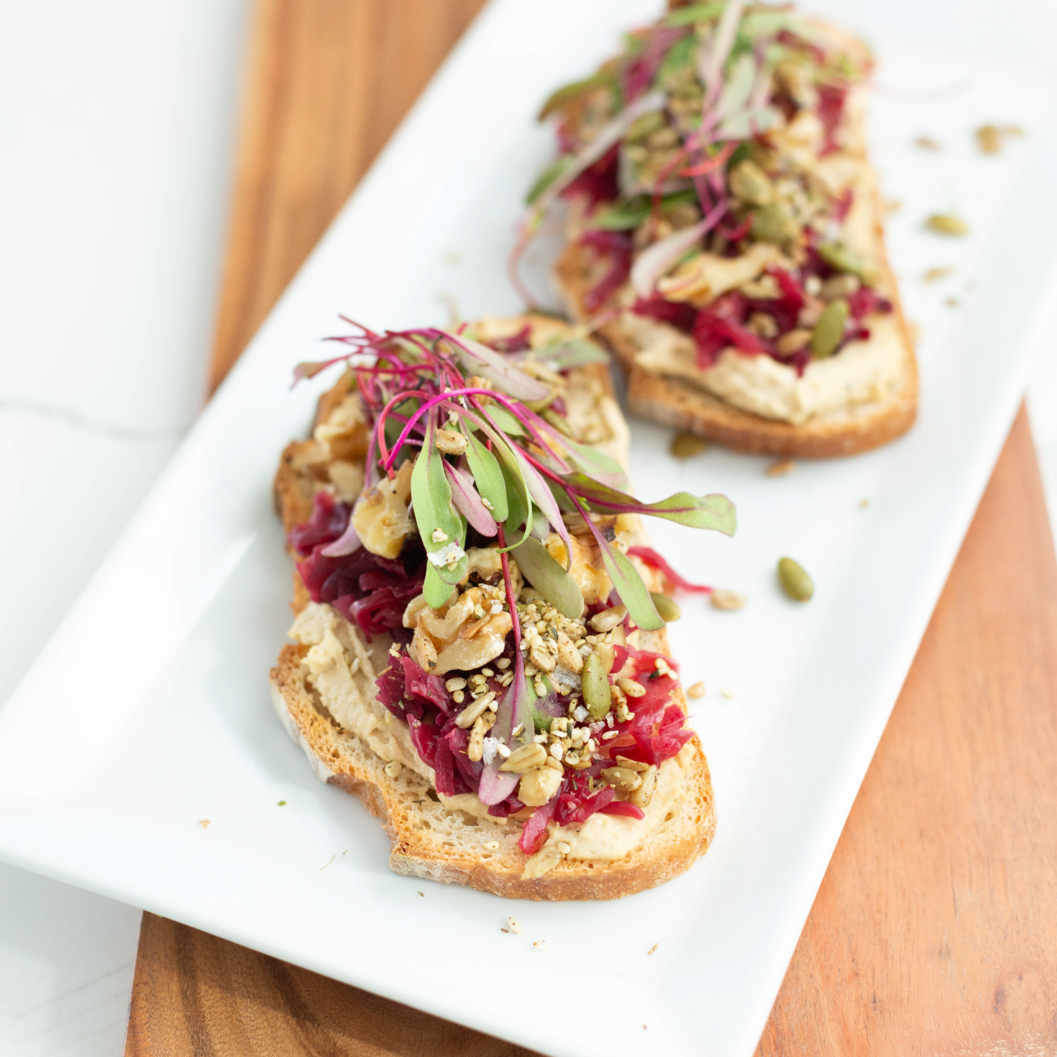 Power Kraut Hummus Toast