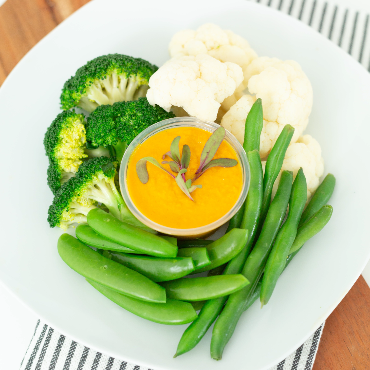 Steamed Veg with Carrot Ginger Sauce