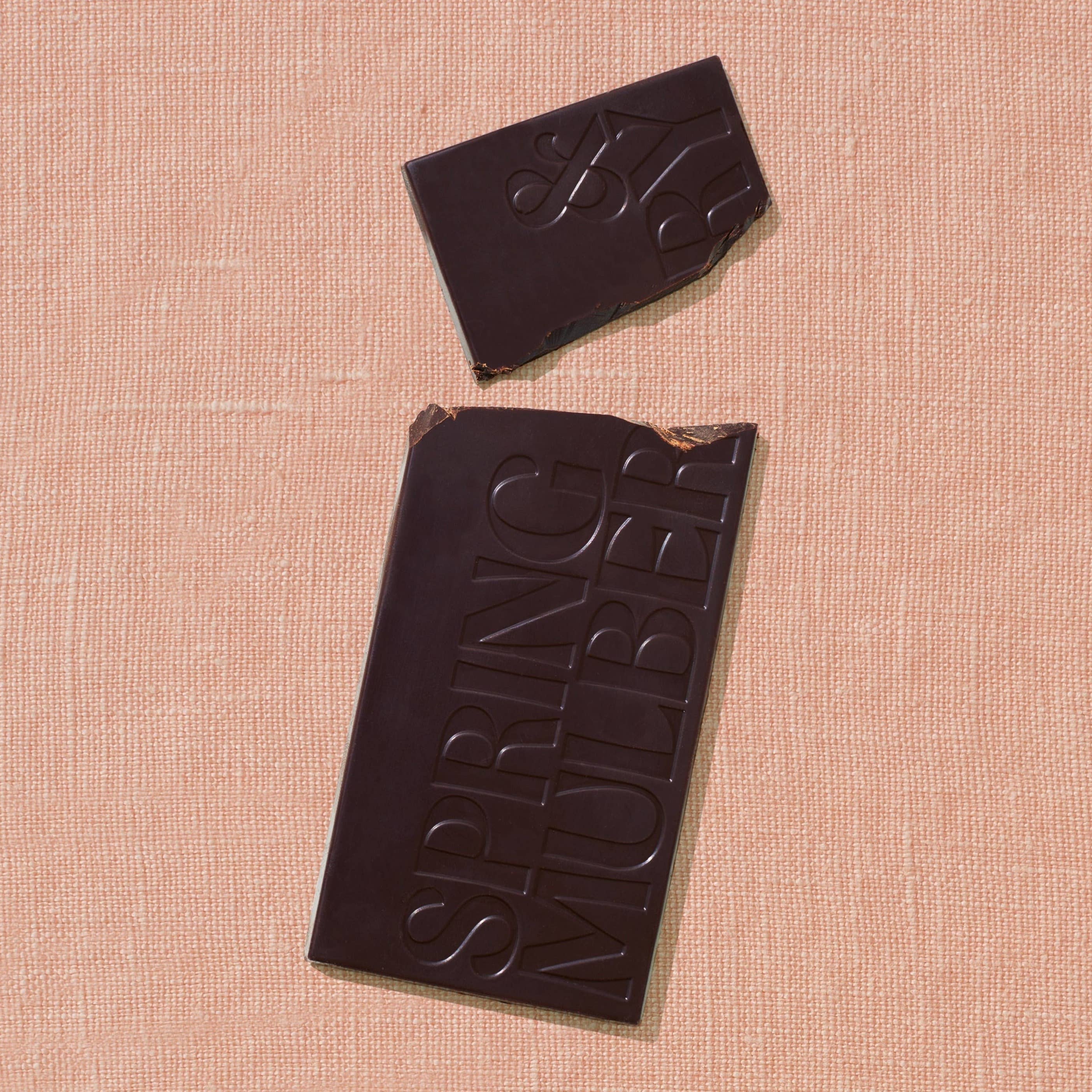 Spring & Mulberry Mint Leaf Date-Sweetened Dark Chocolate
