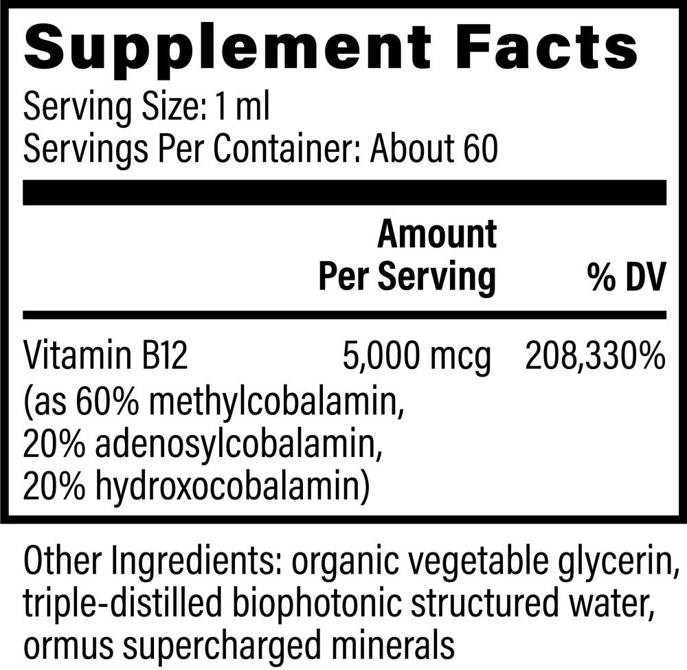 Global Healing Vitamin Triple Activated B12 5000 mcg 1 oz