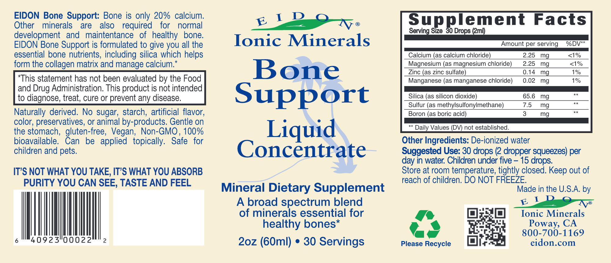 Eidon Ionic Minerals Bone Support 2oz