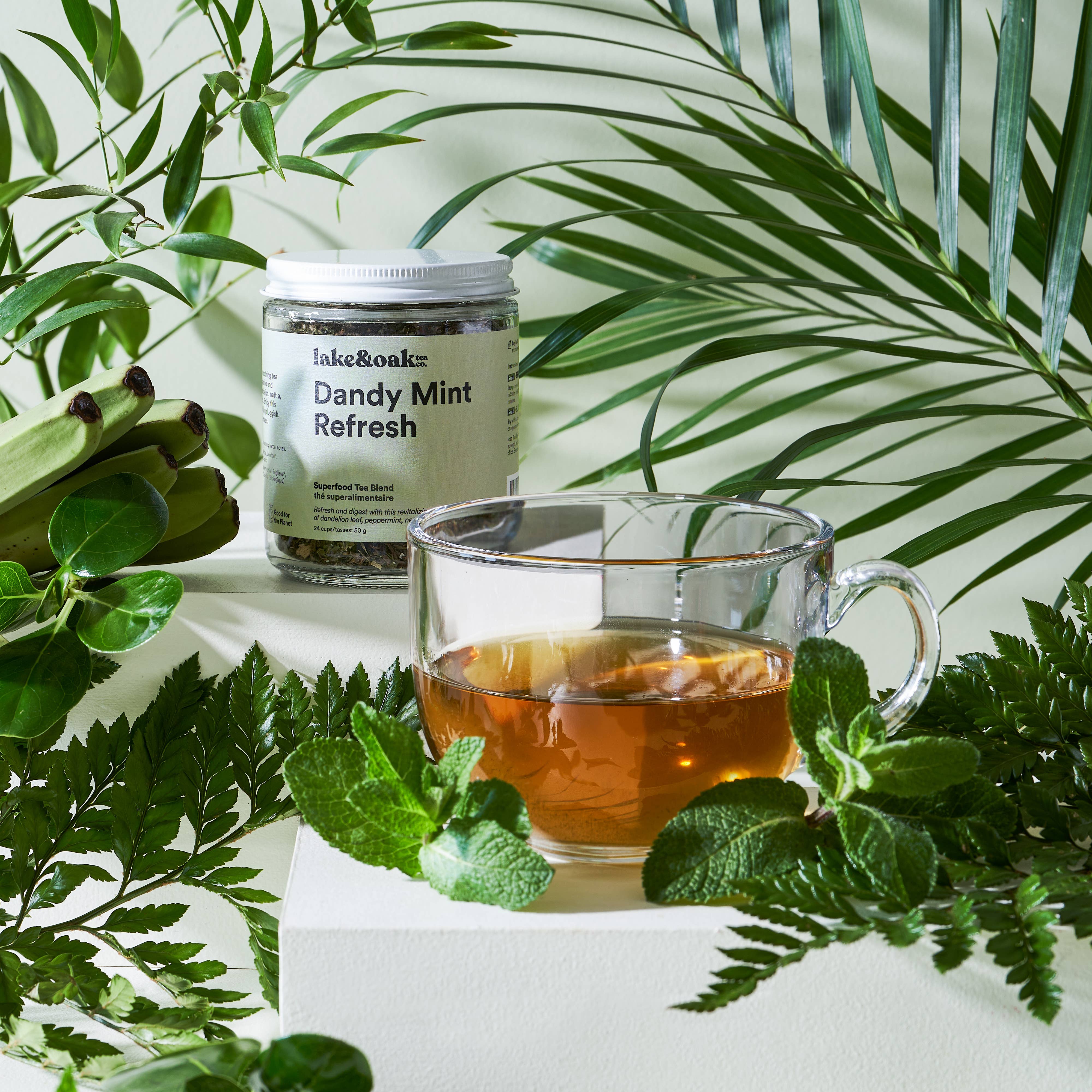 Lake & Oak Dandy Mint Refresh -  Superfood Tea Blend 24 Servings