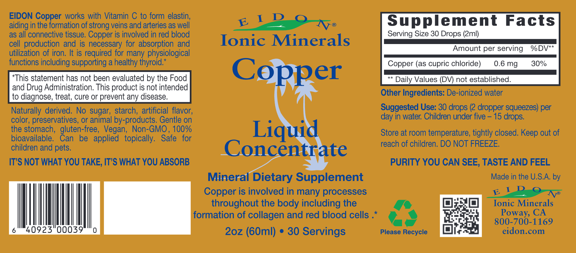 Eidon Copper Liquid Concentrate 2oz