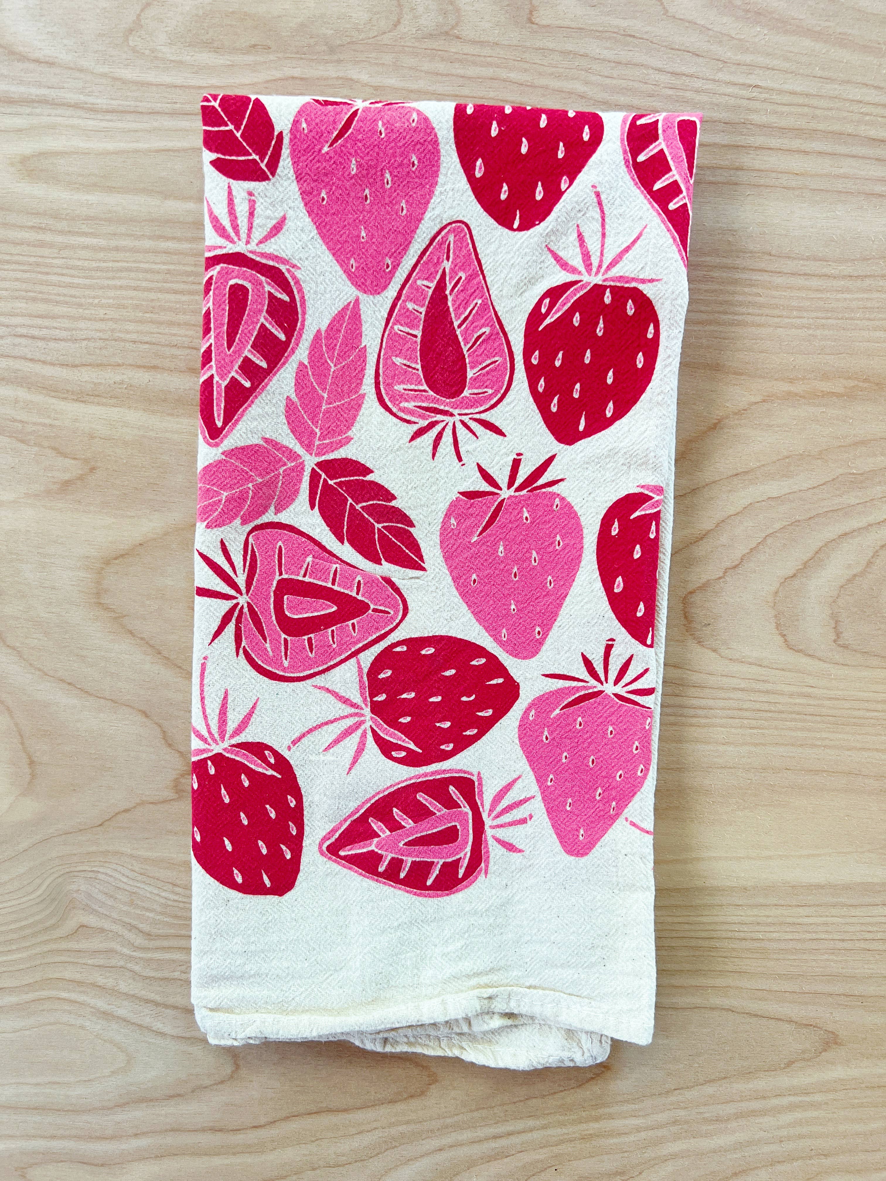 Noon Designs Strawberries Tea Towel