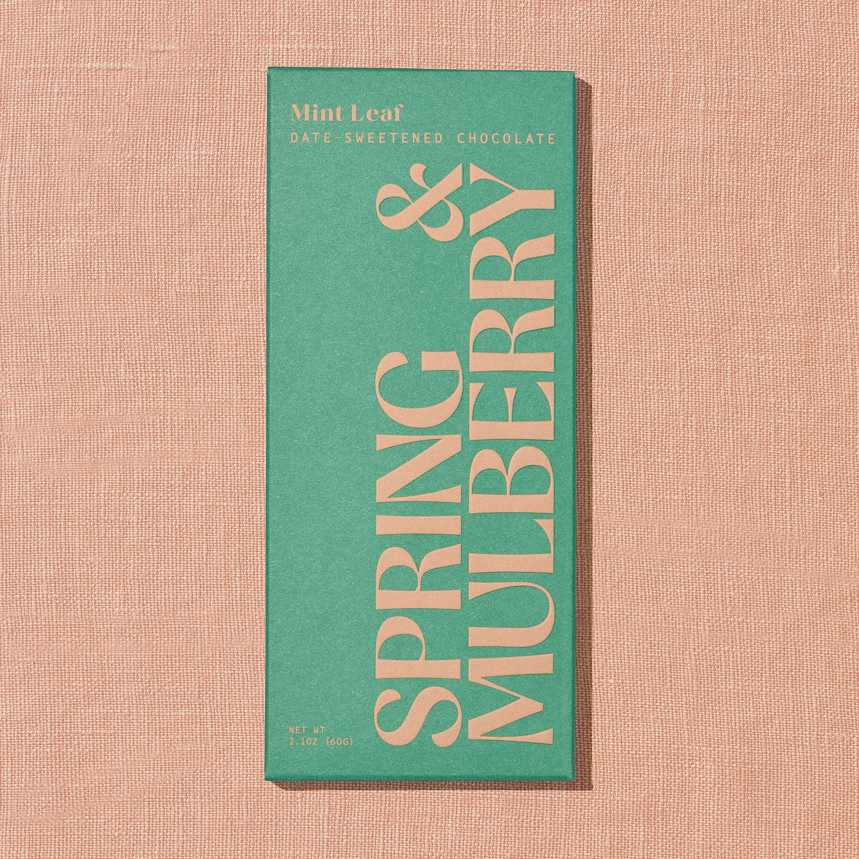Spring & Mulberry Mint Leaf Date-Sweetened Dark Chocolate
