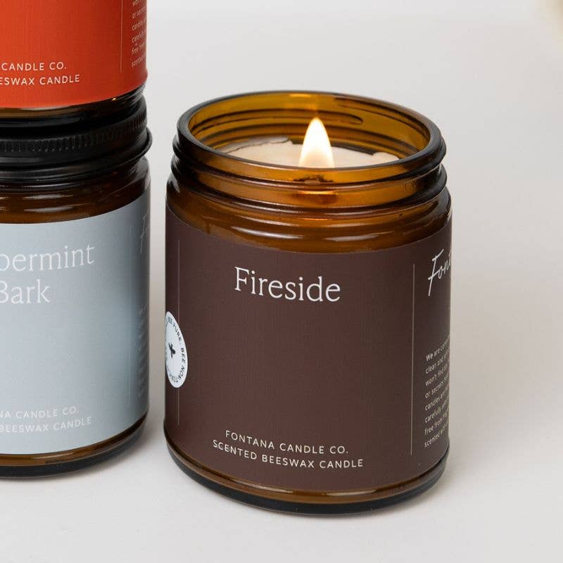 Fontana Candle Co. Fireside Essential Oil Beeswax Jar Candle: Non-Toxic