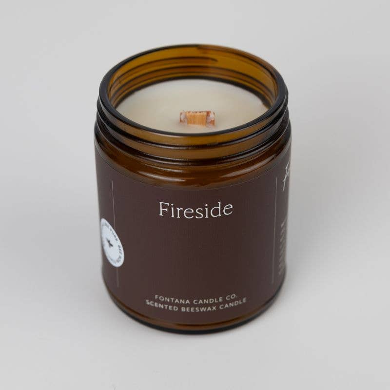 Fontana Candle Co. Fireside Essential Oil Beeswax Jar Candle: Non-Toxic