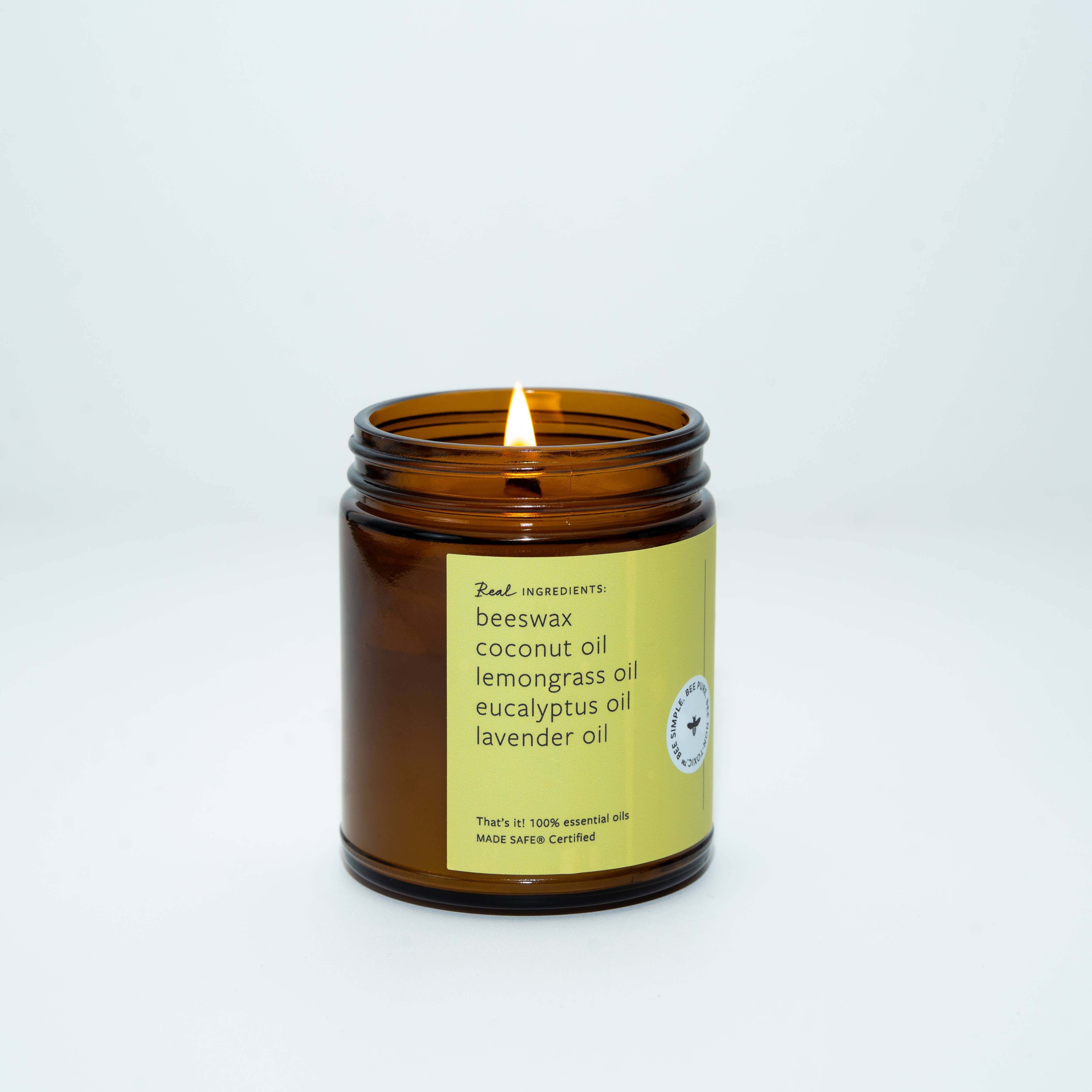 Fontana Candle Co. Lemongrass Eucalyptus Beeswax & Essential Oil Jar Candle