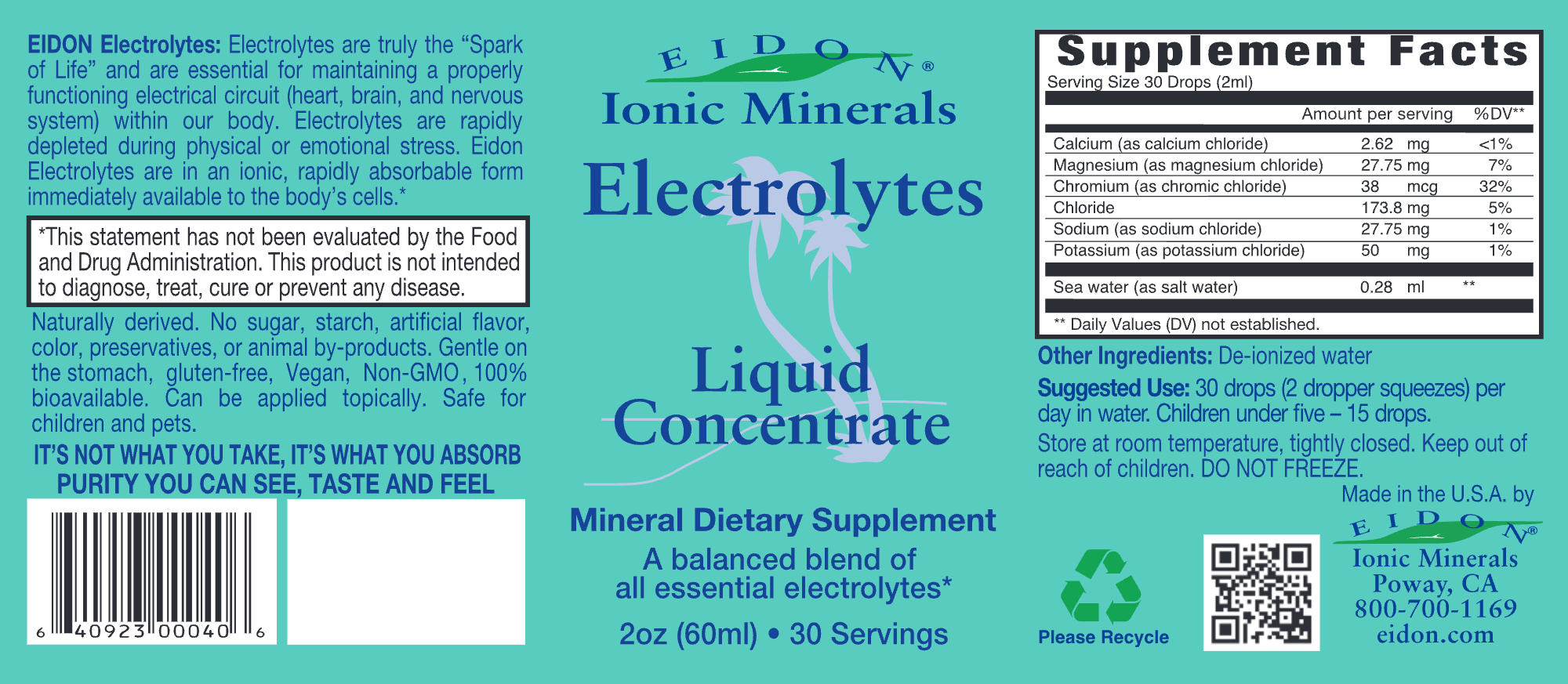 Eidon Electrolytes 2  fl oz (60 ml)