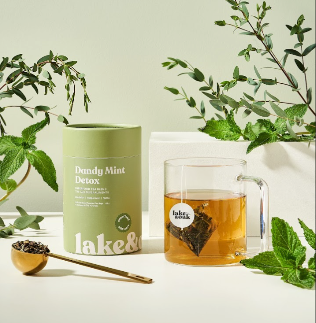 Lake & Oak Dandy Mint Refresh -  Superfood Tea Blend 24 Servings