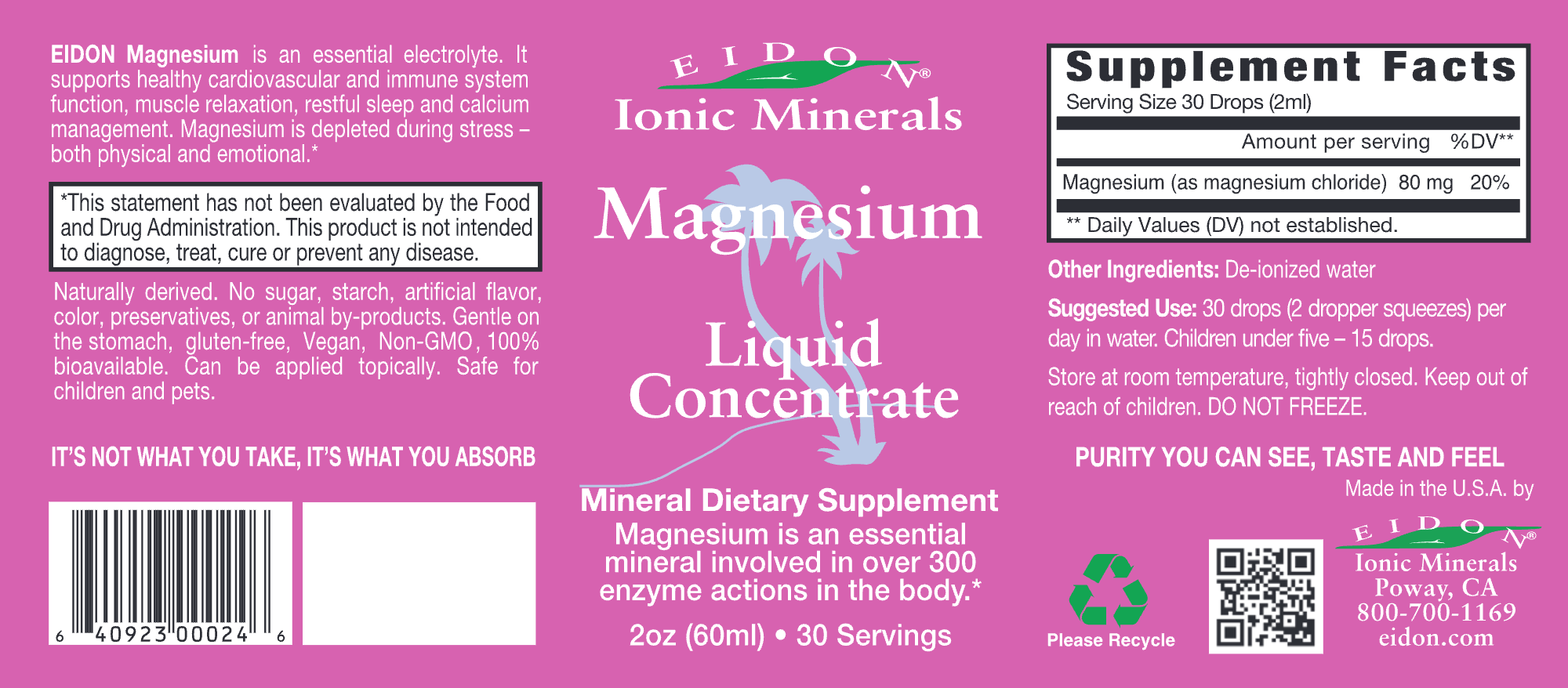 Eidon Magnesium 2 fl oz  (60 ml)