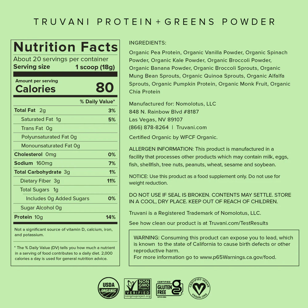 Truvani Protein and Greens 357g