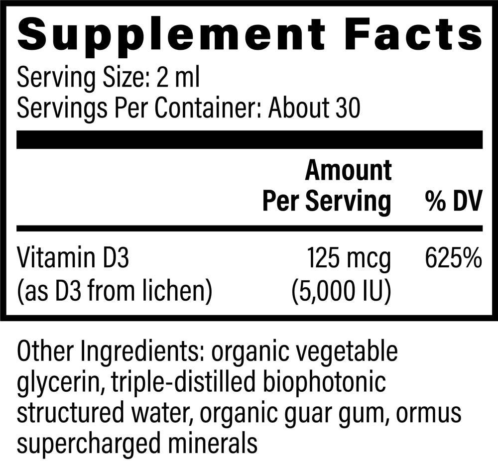 Global Healing Plant-Based Liquid Vitamin D3 5,000 IU