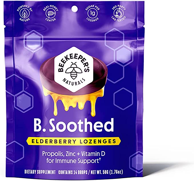 Beekeeper's Naturals B. Soothed Elderberry Lozenges