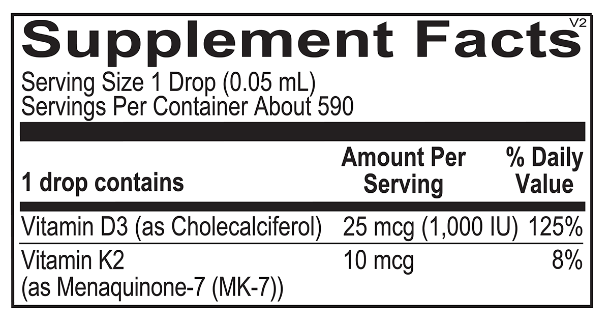 Ortho Molecular Products Liquid Vitamin D3 & K2 1oz (30 ml)