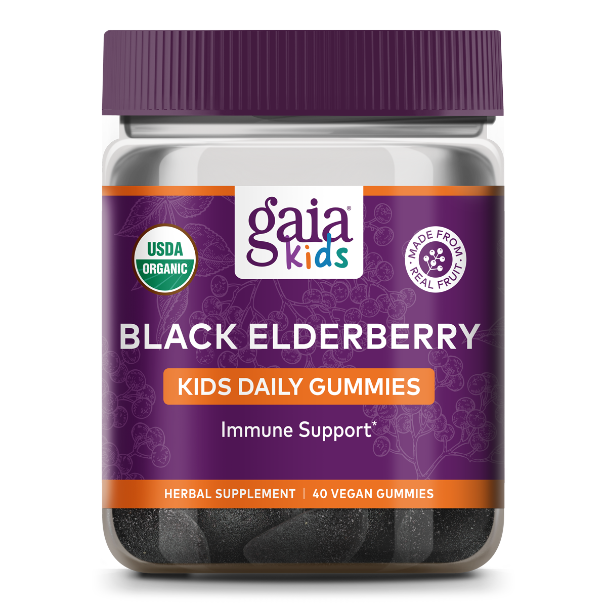 Gaia Kids Everyday Black Elderberry Gummies 40ct