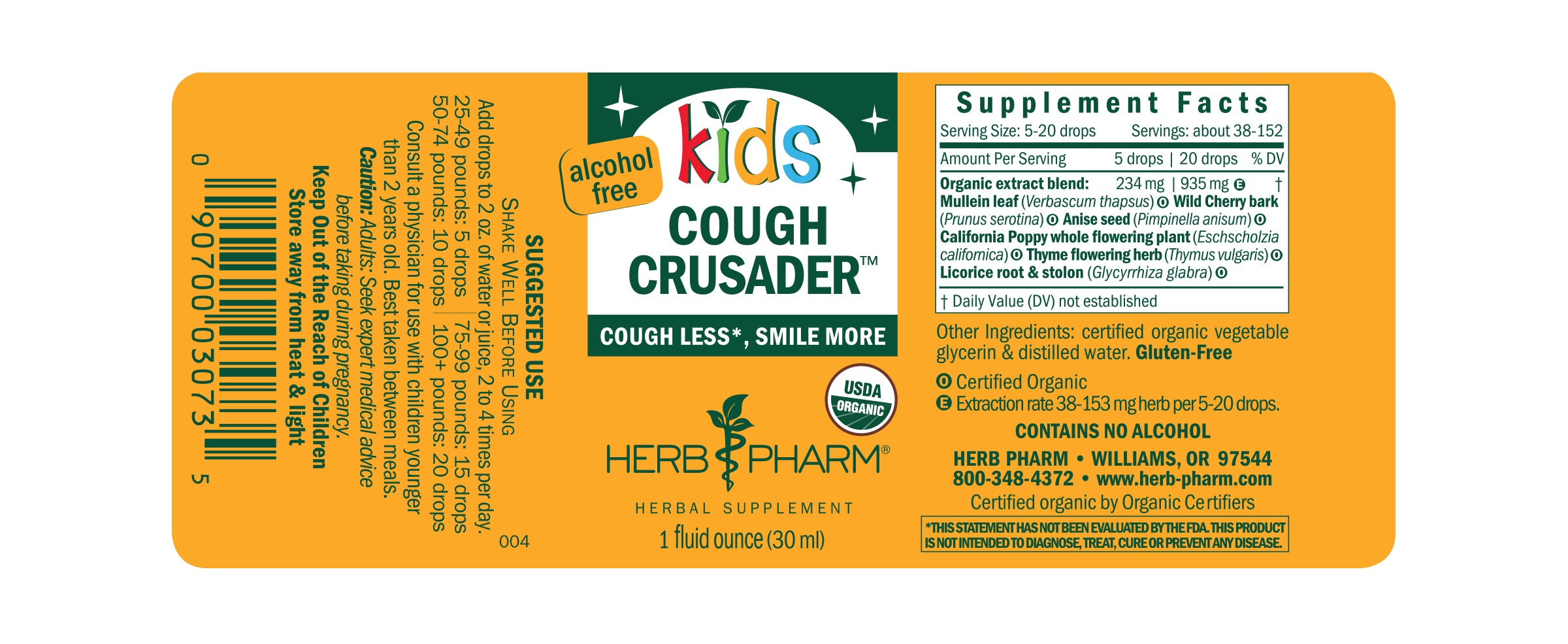 Herb Pharm Kids Cough Crusader 1 oz