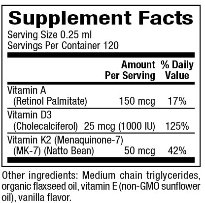 Bioclinic Vitamin K2, D3 & A 1 floz